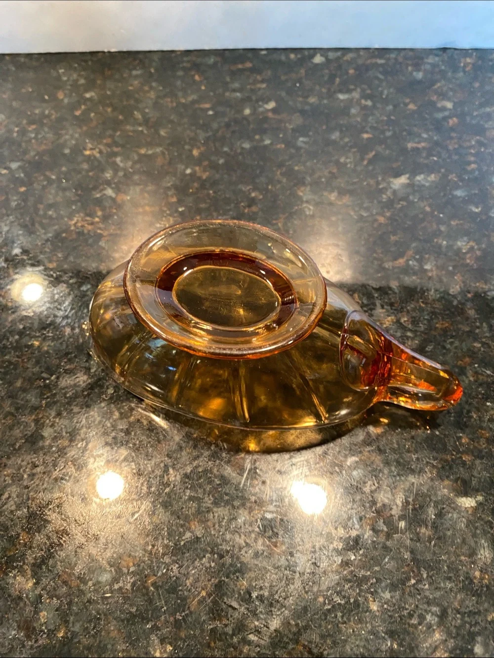 Vintage Indiana Glass, Amber Tiara Gravy Boat